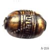 Antique Copper Acrylic Beads Oval 26x18mm Hole:2.5mm Sold by Bag