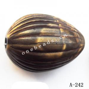 Antique Copper Acrylic Beads 35x25x15mm Hole:4mm Sold by Bag