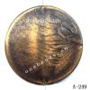 Antique Copper Acrylic Beads Coin 41x41x6mm Hole:1.5mm Sold by Bag