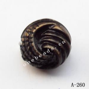 Antique Copper Acrylic Beads Round 10x10mm Hole:1.5mm Sold by Bag