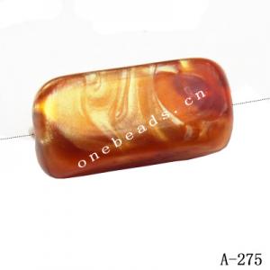 Antique Copper Acrylic Beads Tube 20x9mm Hole:2mm Sold by Bag