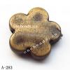 Antique Copper Acrylic Beads Flower 14x14x4mm Hole:1.5mm Sold by Bag