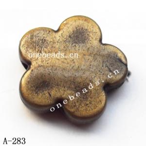 Antique Copper Acrylic Beads Flower 14x14x4mm Hole:1.5mm Sold by Bag
