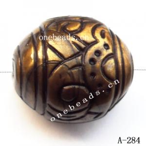Antique Copper Acrylic Beads Oval 21x18mm Hole:3mm Sold by Bag
