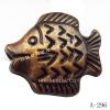 Antique Copper Acrylic Beads Fish 26x22x8mm Hole:2mm Sold by Bag