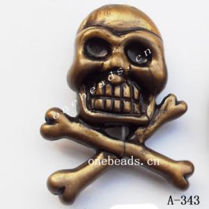 Antique Copper Acrylic Beads Skeleton 28x39x11mm Hole:2mm Sold by Bag