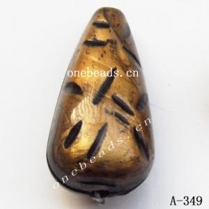 Antique Copper Acrylic Beads Teardrop 15x29mm Hole:2.5mm Sold by Bag