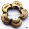 Antique Copper Acrylic Beads Hollow Flower 28x5mm Hole:2mm Sold by Bag