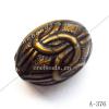 Antique Copper Acrylic Beads Oval 11x16mm Hole:3mm Sold by Bag