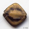 Antique Copper Acrylic Beads Diamond 15x15x4mm Hole:1mm Sold by Bag