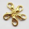 Zinc Alloy Lobster Clasp, Nickel-free Gold color 10mm, Sold by Bag ( Stock: 1 Group )
