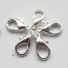 Zinc Alloy Lobster Clasp, Silver color 10mm, Sold by Bag ( Stock: 1 Group )