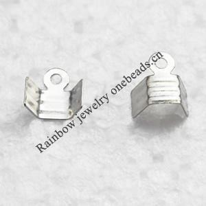 Iron Clip Ends, 4x6mm hole:1.5mm, Sold by Bag ( Stock: 1 Group )