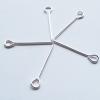 Iron Jewelry findings, Eyepins Nickel-free Silver color 50mm ,Sold by Bag ( Stock: 1 Group )