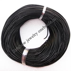 Cowhide Leather Cord, Black 1mm thick, Sold by Group