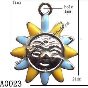 Pendant Lead-Free Zinc Alloy Jewelry Findings, Flower 21x17mm hole=1mm, Sold per pkg of 400