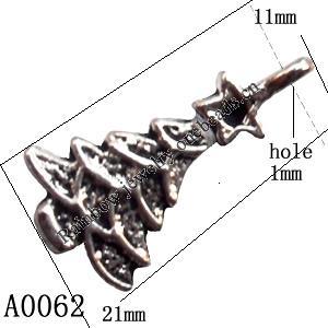 Pendant Lead-Free Zinc Alloy Jewelry Findings, 21x11mm hole=1mm, Sold per pkg of 700