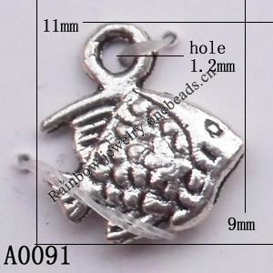 Pendant Lead-Free Zinc Alloy Jewelry Findings,Animal, 11x9mm hole=1.2mm, Sold per pkg of 2000