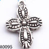 Pendant Lead-Free Zinc Alloy Jewelry Findings, Cross 13x18mm hole=1mm, Sold per pkg of 700