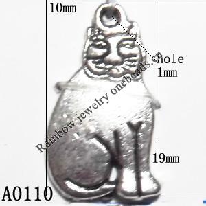 Pendant Lead-Free Zinc Alloy Jewelry Findings, Animal 19x10.5mm hole=1mm, Sold per pkg of 700