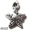 Pendant Lead-Free Zinc Alloy Jewelry Findings, Star 10x12.5mm hole=1mm, Sold per pkg of 1500