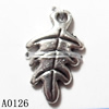 Pendant Lead-Free Zinc Alloy Jewelry Findings, Leaf 9x15mm, Sold per pkg of 1500