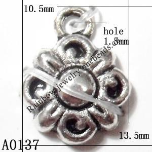 Pendant Lead-Free Zinc Alloy Jewelry Findings, Flower 13.5x10.5mm,Sold per pkg of 1000