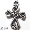 Pendant Lead-Free Zinc Alloy Jewelry Findings, Cross 14x20mm, Sold per pkg of 500