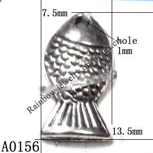Pendant Lead-Free Zinc Alloy Jewelry Findings, Animal 7.5x13.5mm Sold per pkg of 1000