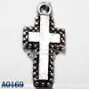 Pendant Lead-Free Zinc Alloy Jewelry Findings, Cross 20x10mm hole=1.5mm, Sold per pkg of 700