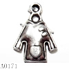 Pendant Lead-Free Zinc Alloy Jewelry Findings, 14x19mm hole=1mm, Sold per pkg of 600