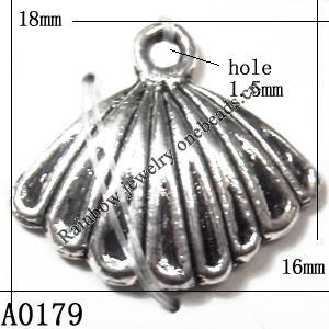 Pendant Lead-Free Zinc Alloy Jewelry Findings, 16x18mm hole=1.5mm, Sold per pkg of 500