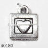 Pendant Lead-Free Zinc Alloy Jewelry Findings, 10x11mm hole=1mm, Sold per pkg of 1000
