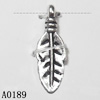 Pendant Lead-Free Zinc Alloy Jewelry Findings, Leaf 6x17mm hole=1mm, Sold per pkg of 2000