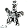 Pendant Lead-Free Zinc Alloy Jewelry Findings, Star 13x16mm hole=1.5mm, Sold per pkg of 800