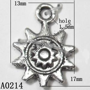 Pendant Lead-Free Zinc Alloy Jewelry Findings, 13x17mm hole=1.5mm, Sold per pkg of 800
