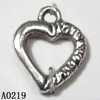 Pendant Lead-Free Zinc Alloy Jewelry Findings, Heart 12.5x15mm, Sold per pkg of 700