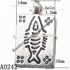 Pendant Lead-Free Zinc Alloy Jewelry Findings, 14x18mm, Sold per pkg of 700