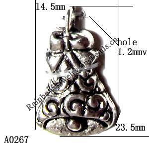 Pendant Lead-Free Zinc Alloy Jewelry Findings, 14.5x23.5mm, Sold per pkg of 300