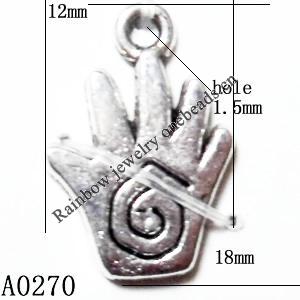 Pendant Lead-Free Zinc Alloy Jewelry Findings, 12x18mm, Sold per pkg of 700