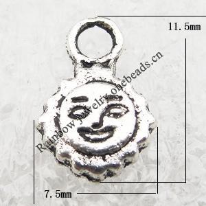 Pendant Lead-Free Zinc Alloy Jewelry Findings, 11.5x7.5mm, Sold per pkg of 1500