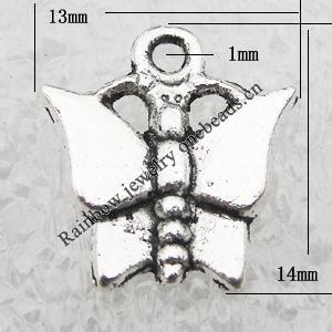 Pendant Lead-Free Zinc Alloy Jewelry Findings, Animal 13x14mm hole=1mm, Sold per pkg of 1000