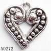 Pendant Lead-Free Zinc Alloy Jewelry Findings, Heart 16x17mm hole=2mm, Sold per pkg of 400