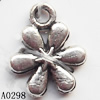 Pendant Lead-Free Zinc Alloy Jewelry Findings, Flower 11x13.5mm hole=1.5mm, Sold per pkg of 1000