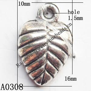 Pendant Lead-Free Zinc Alloy Jewelry Findings, 10x16mm hole=1mm, Sold per pkg of 800