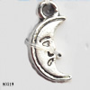 Pendant Lead-Free Zinc Alloy Jewelry Findings, Moon 14x7mm hole=1.5mm, Sold per pkg of 1500