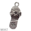 Pendant Nickel-free & Lead-Free Zinc Alloy Jewelry Findings, Shoes 10x23mm hole=2mm, Sold per pkg of 400