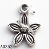 Pendant Lead-Free Zinc Alloy Jewelry Findings, Flower 10x14mm hole=1mm, Sold per pkg of 1000