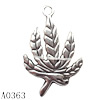 Pendant Lead-Free Zinc Alloy Jewelry Findings, Leaf 18x28mm hole=2mm, Sold per pkg of 300