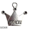 Pendant Lead-Free Zinc Alloy Jewelry Findings, Crown 19x17mm hole=2mm, Sold per pkg of 500